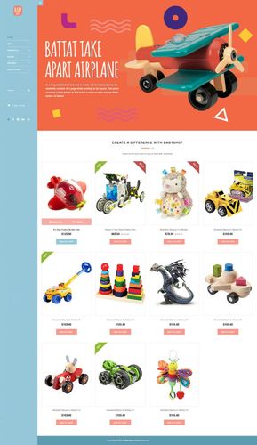 一套儿童类产品电商网页设计,简约的布局和鲜亮的色彩都是不错的